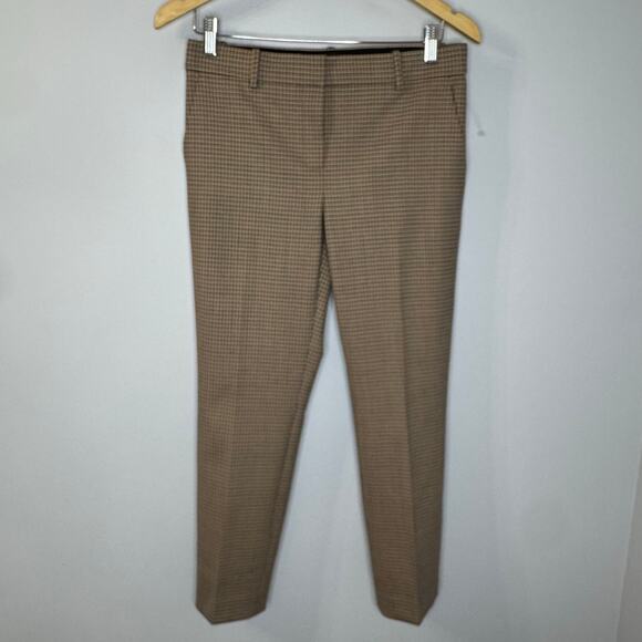 Theory Treeca 2 Portland Check Chino Wool-blend Stretch Pants Multi Sz 4 New - Picture 2 of 16